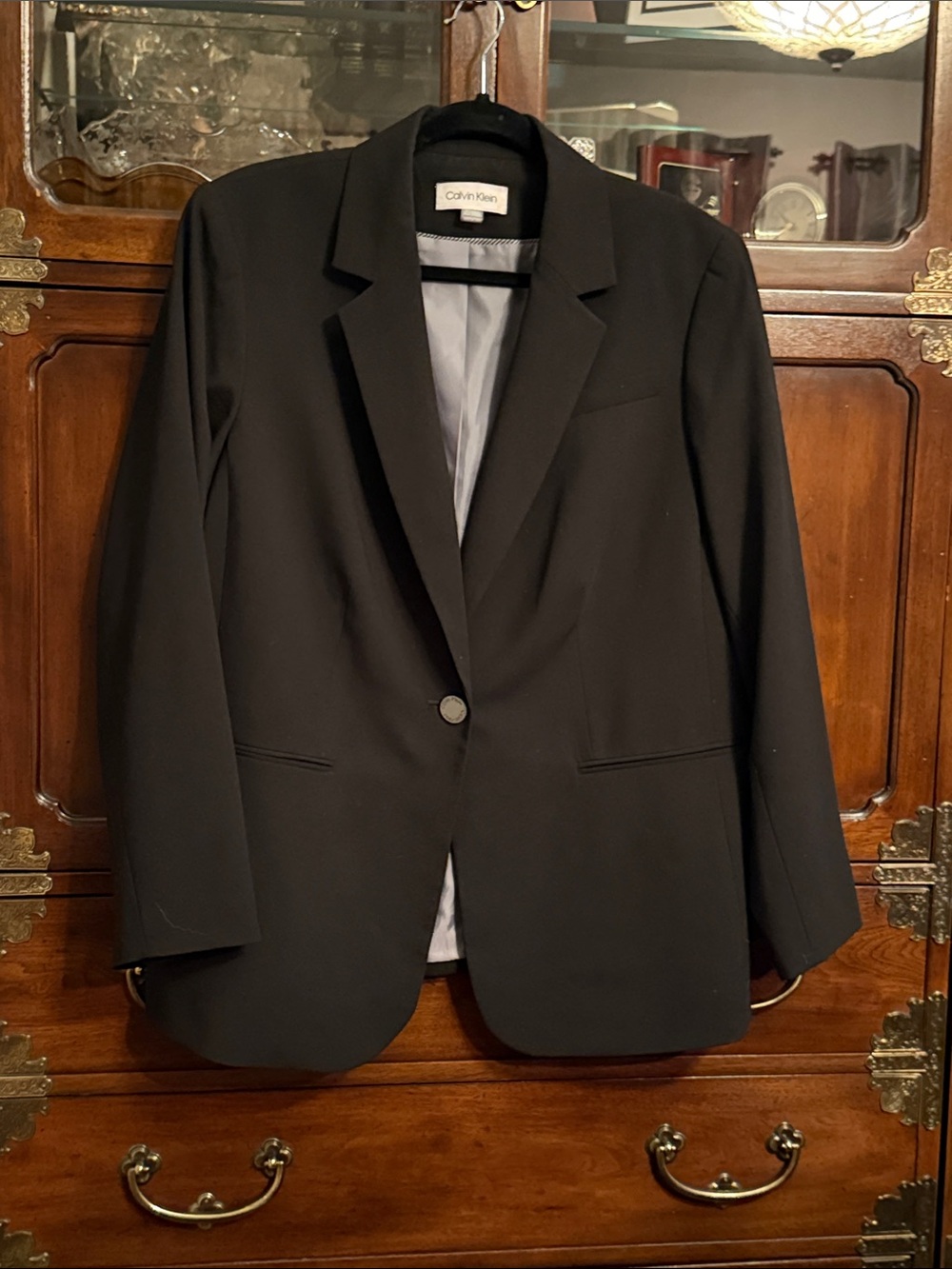 Calvin Klein Black Men's Blazer with Light Silver Lining